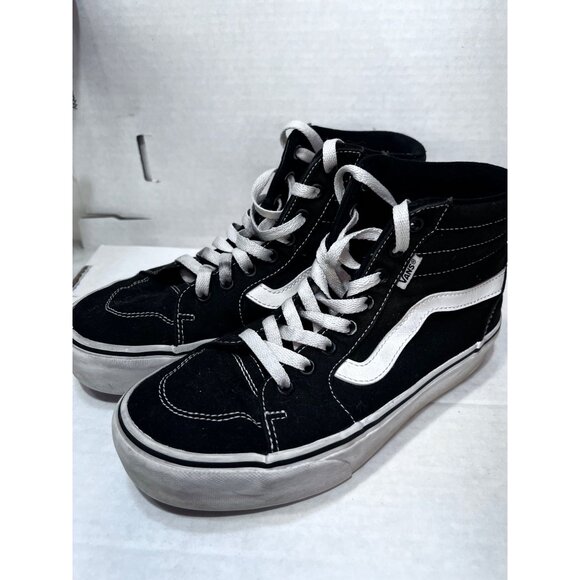 Vans Sk8-Hi Black & White Canvas Sneakers womens Size 8 High-Top Skateboarding S - Picture 8 of 8